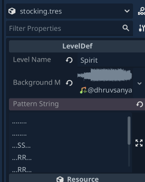 The LevelDef resource inspector allowing visual configuration of the 8-bit image grid.